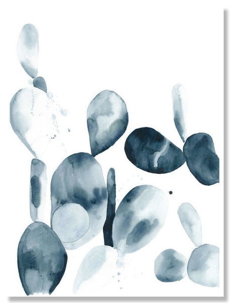 Indigo Paddle Cactus Print