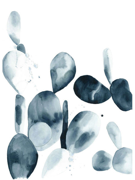 Indigo Paddle Cactus Print