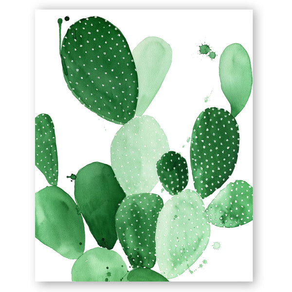 Green Paddle Cactus II Print