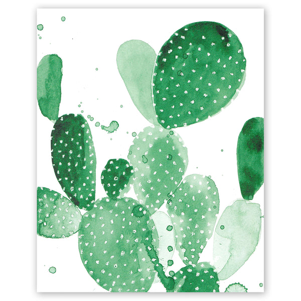 Green Paddle Cactus I Print