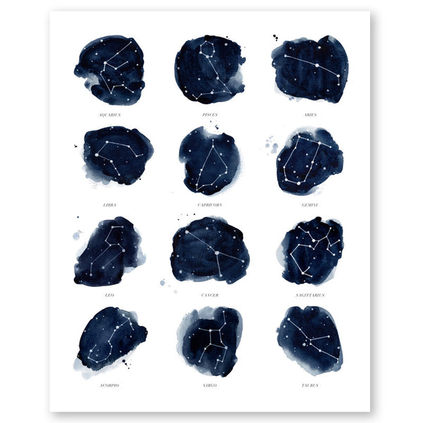Zodiac Constellations Poster Print
