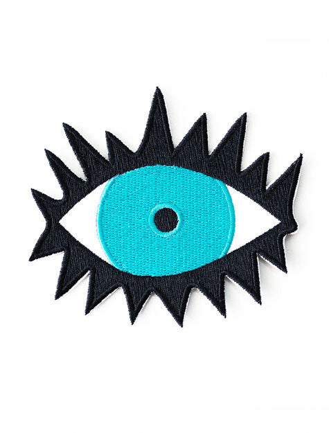 Evil Eye Protection Embroidered Iron On Patch Applique, Blue 