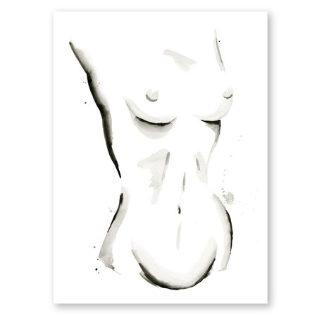 Nude No. 1 Print - White on Black
