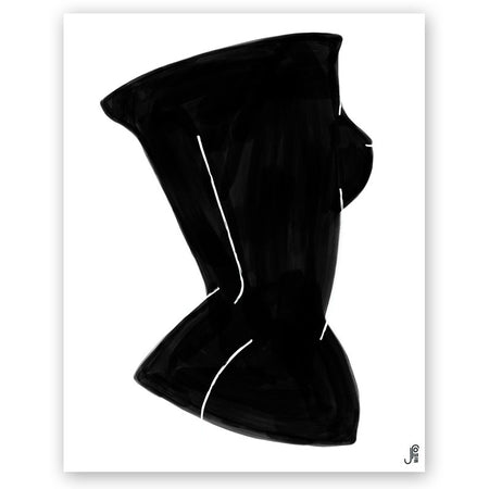 Nude No. 2 Print - White on Black